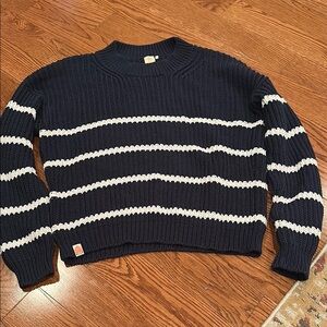 Navy and White Striped Sweater